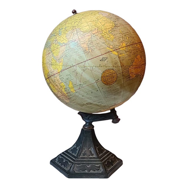 1930's Webber Costello Globe on Cast Iron Stand For Sale