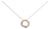 Tri Tone Sterling Silver 1/5 Cttw Diamond Interlocking Circle Pendant Necklace For Sale