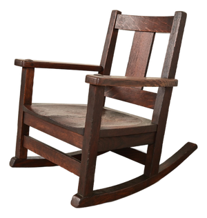Limbert Antique Mission Oak Arts & Crafts Child's Rocking Chair, Circa 1910
