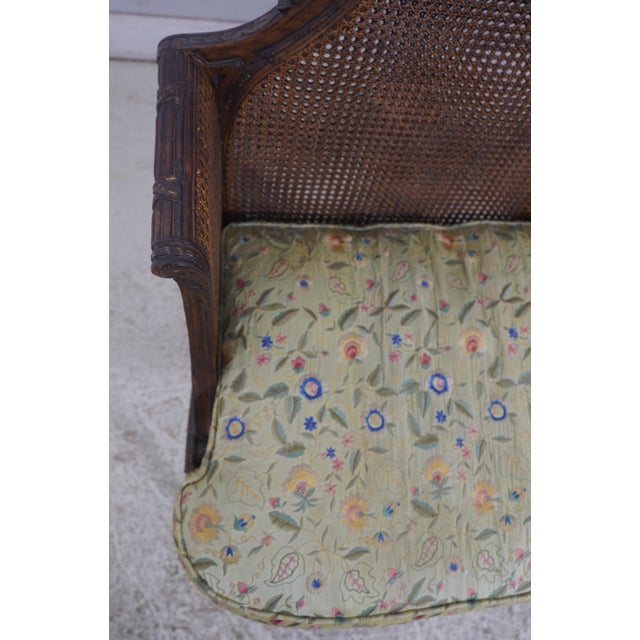 1970s French Louis XV Cane Settee W. Loose Cushion For Sale - Image 5 of 18