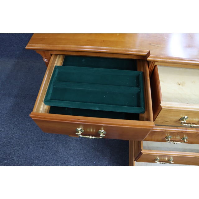 Brown Harden Classic Cherry Dresser With Mirror, Solid Cherry, 12 Drawer For Sale - Image 8 of 18
