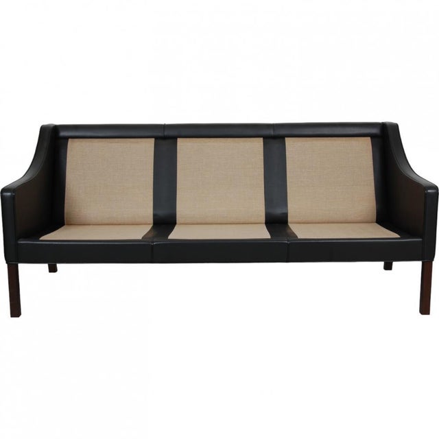 3 Seater 2209 Sofa in Black Leather by Børge Mogensen, 1990s For Sale - Image 18 of 18