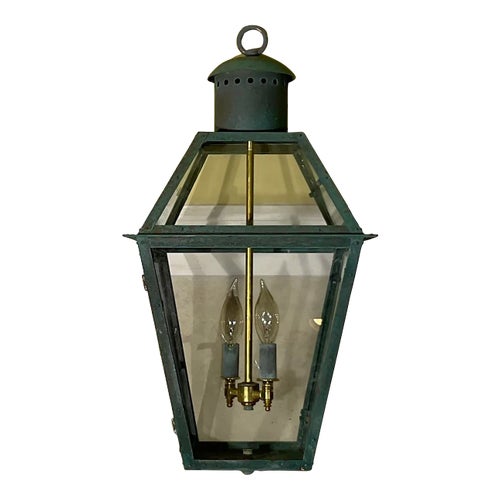 Vintage Four-Sides Hanging Copper Lantern