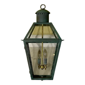 Vintage Four-Sides Hanging Copper Lantern