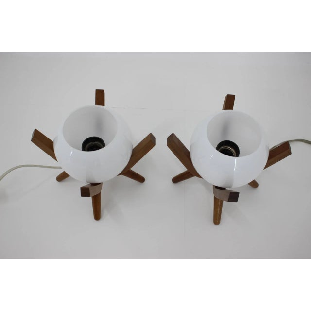 Mid-Century Modern Mid-Century Wooden Rocket Table Lamps, 1970s, Set of 2 For Sale - Image 3 of 8