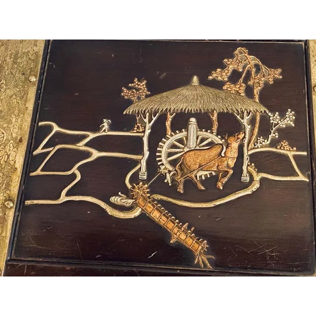 Asian Dowry, Blanket or Storage Chest, Bronze Decorated J. L. George For Sale In New York - Image 6 of 13