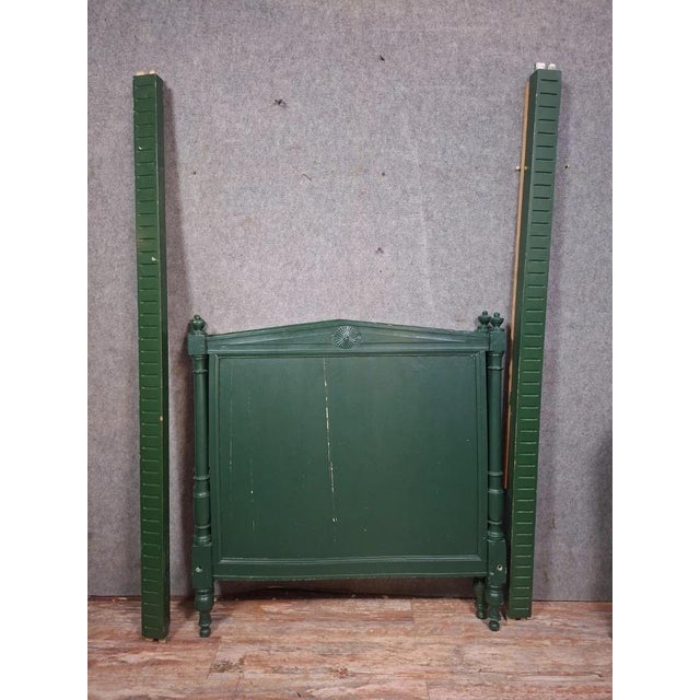 Directoire Bed in Green Painted Wood For Sale - Image 6 of 7