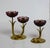 Brass and Purple Glass Flowers Candleholders from Ystad-Metall, 1950s, Set of 2 For Sale - Image 3 of 9