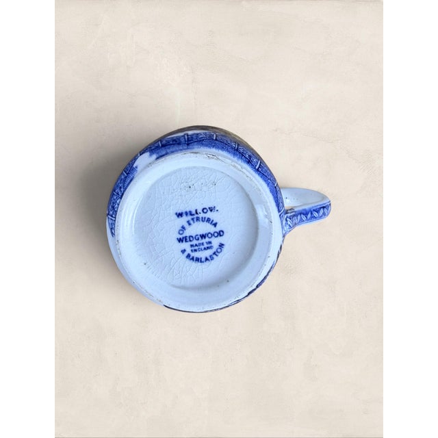 Blue Antique English Wedgwood ‘Willow’ Coffee Cup and Saucer For Sale - Image 8 of 8