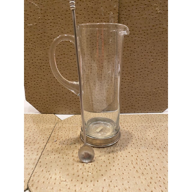 Transparent 1980s Arte Italica Pewter and Crystal Martini Set- 6 Pieces For Sale - Image 8 of 9