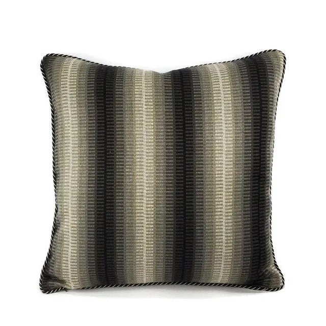 Black Castel Maison Tai in the Color Antracite With Cording Pillow Cover For Sale - Image 8 of 8