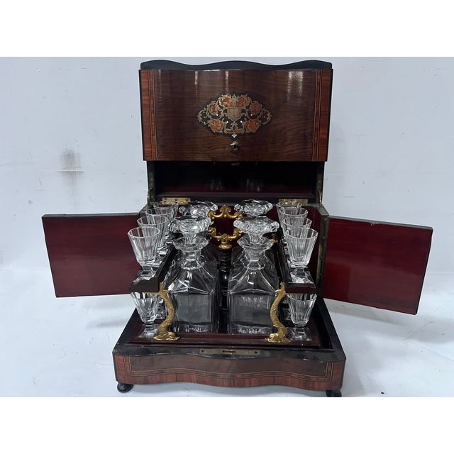 Boulle Liqueur Cabinet, 1800s, Set of 21 For Sale - Image 17 of 17