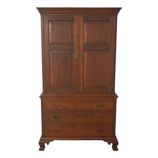 Eldred Wheeler Cherry 2 Piece Armoire Linen Press For Sale