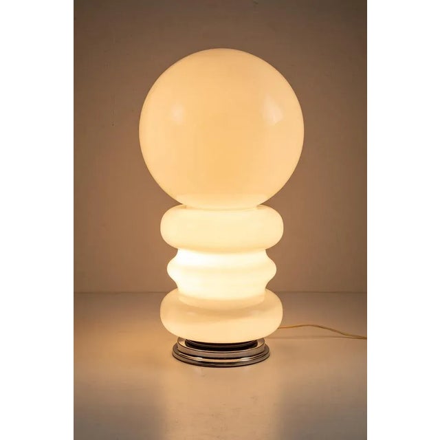 Opal Glass Table Lamp, 1970s For Sale - Image 4 of 5