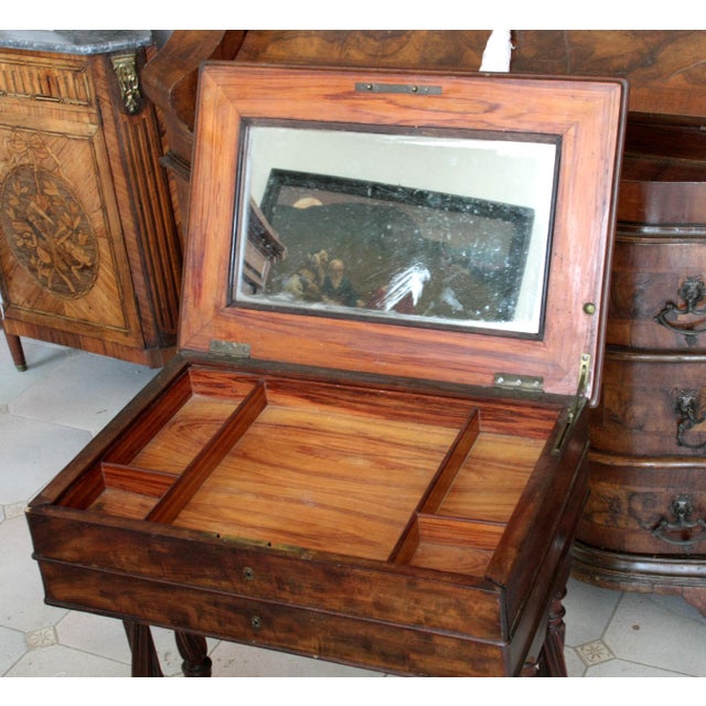 Vintage Classic French Mahogany Sewing Desk For Sale - Image 12 of 18