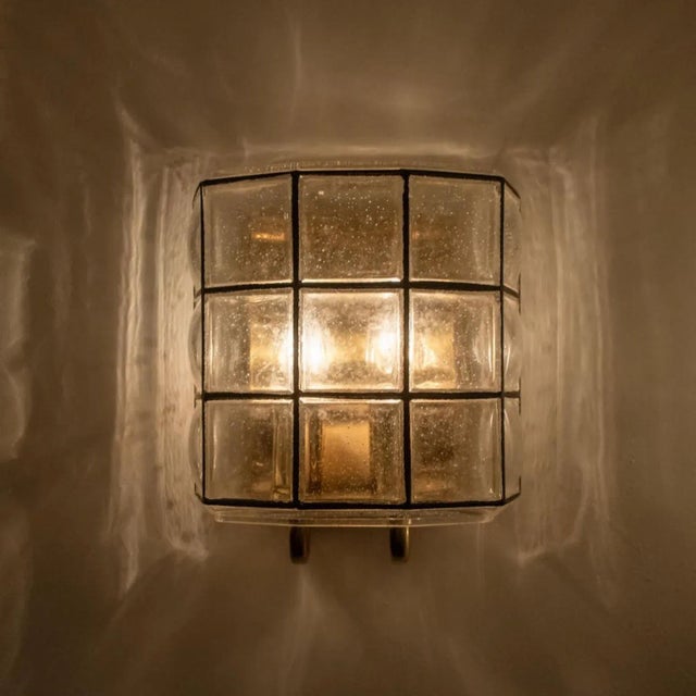 Metal Iron and Bubble Glass Wall Lamps from Limburg, Germany, 1960s, Set of 2 For Sale - Image 7 of 13