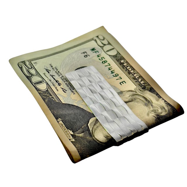 Contemporary 1990s Tiffany & Co Estate Weave Money Clip Sterling Silver 16.6 Grams For Sale - Image 3 of 12