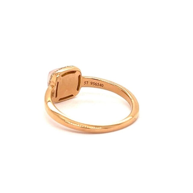 Mid 20th Century Fred of Paris Paindesure Pink Quartz & Diamond 18k Rose Gold Ring - Size 7.75 For Sale - Image 4 of 7
