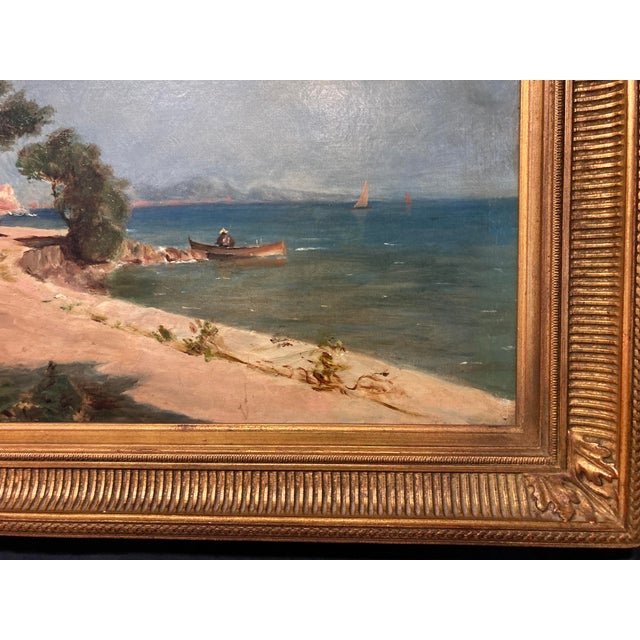 Peter Baumgartner, Seaside Landscape, 1800s, Oil on Canvas, Framed For Sale - Image 5 of 18