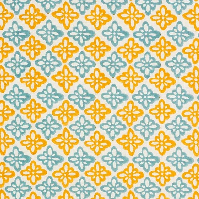 Contemporary Sample - Schumacher X Molly Mahon Pattee Fabric in Turmeric For Sale - Image 3 of 3