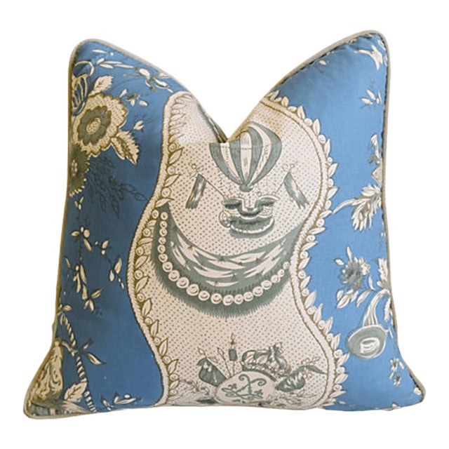 French Designer Felix Ailhaud Feather/Down Cotton and Velvet Pillow 18" Square For Sale