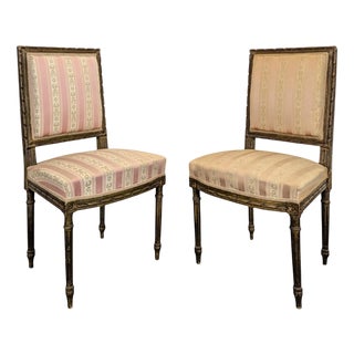 Louis XVI Armchairs with Painted Decoration, Set of 2 For Sale