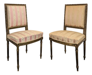 Louis XVI Armchairs with Painted Decoration, Set of 2