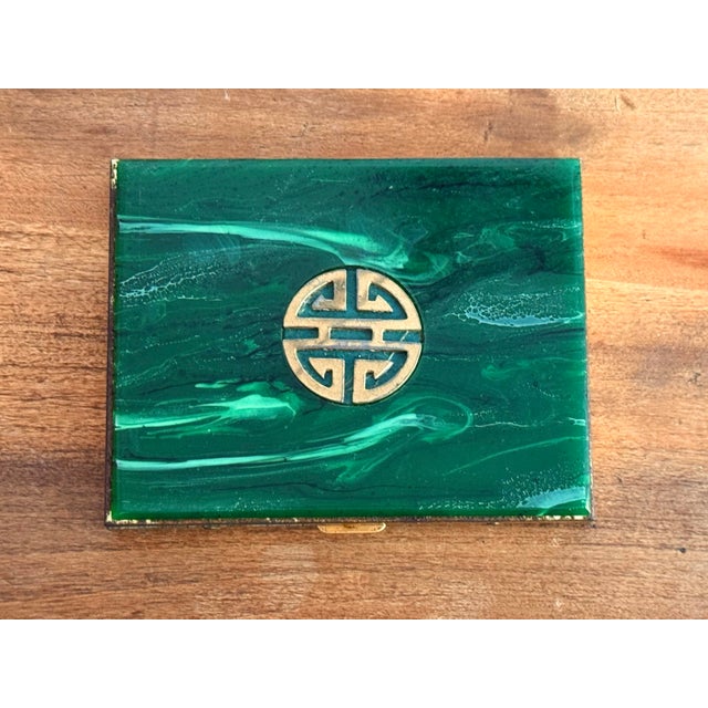 French Faux Malachite Cigarette Box For Sale - Image 3 of 7