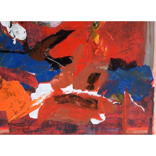 Abstract Expressionist Collage in Acrylic on Paper by Ricardo De Silva For Sale - Image 4 of 6