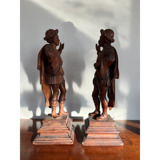 Renaissance Pair, 19th Century Italian Renaissance Figural Spanish Soldiers or Landsknecht For Sale - Image 3 of 11