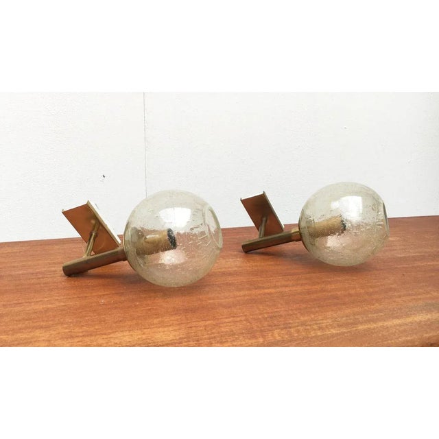 Mid-Century Modern German Brass and Glass Sconces from Doria Leuchten, Set of 2 For Sale - Image 4 of 18