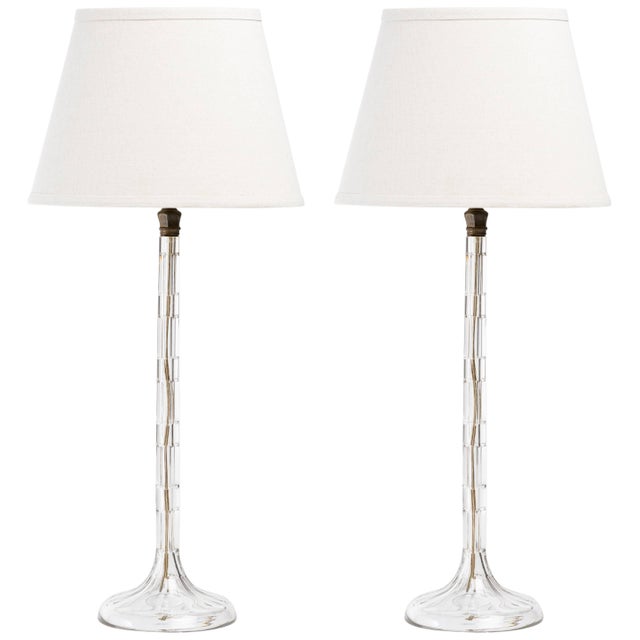 Art Deco Faceted Cut Crystal Lamps - a Pair For Sale In Jacksonville, FL - Image 6 of 6