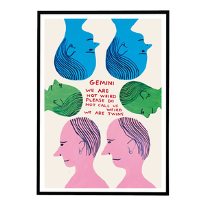 David Shrigley Gemini Signs of the Zodiac Lithograph Poster (Individual), 2021