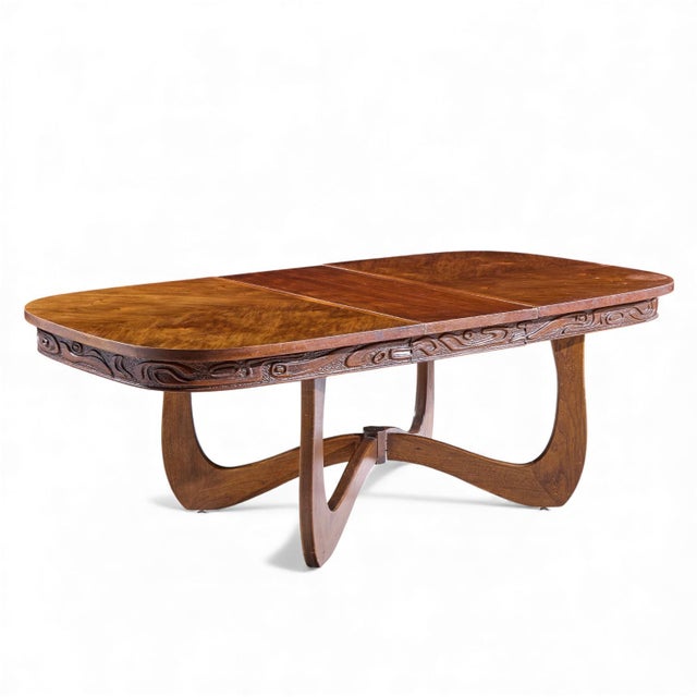 Witco Style Pulaski Oceanic Mid Century Dining Table With 2 Leaves For Sale - Image 9 of 13