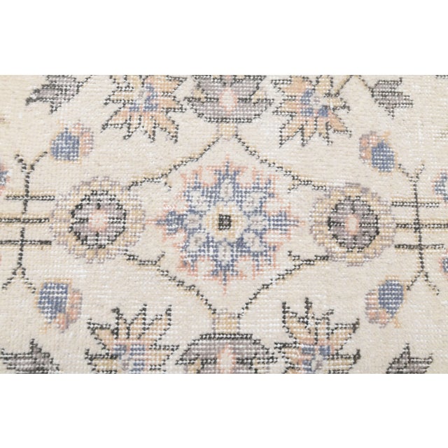 Vintage Turkish Oushak Handmade Wool Cotton Beige Area Rug For Sale - Image 4 of 11