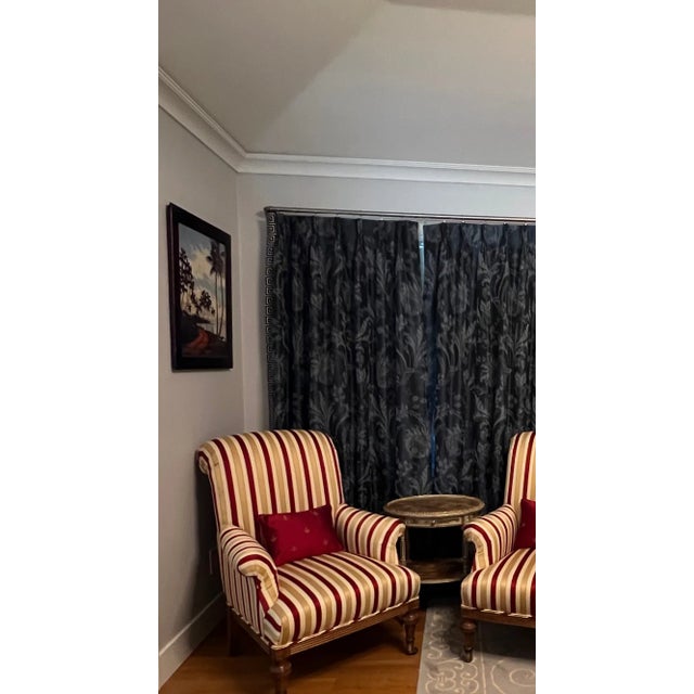 Walnut Schumacher Arlington Wingback Armchair With Custom Kravet Fabric. Two Available - Selling Separately For Sale In San Francisco - Image 6 of 11