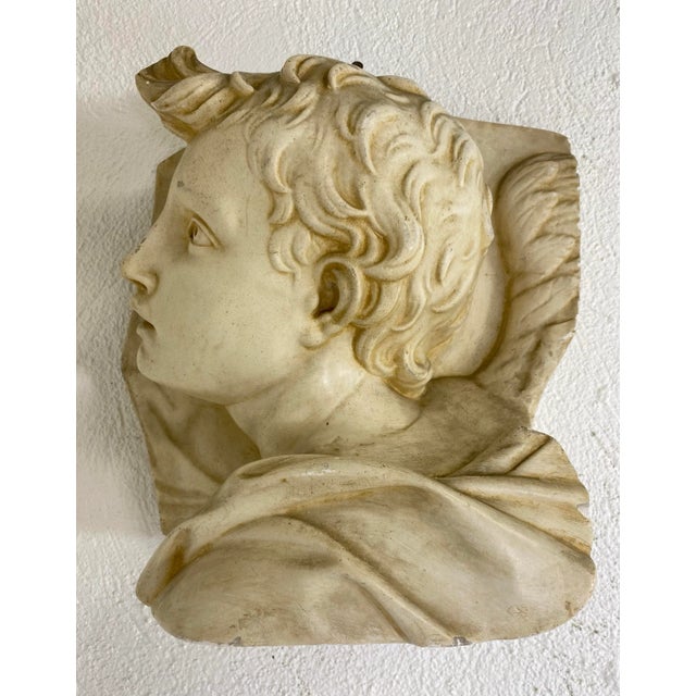 Mid-Century Italian Plaster Freeze of a Young Angel For Sale In Philadelphia - Image 6 of 12