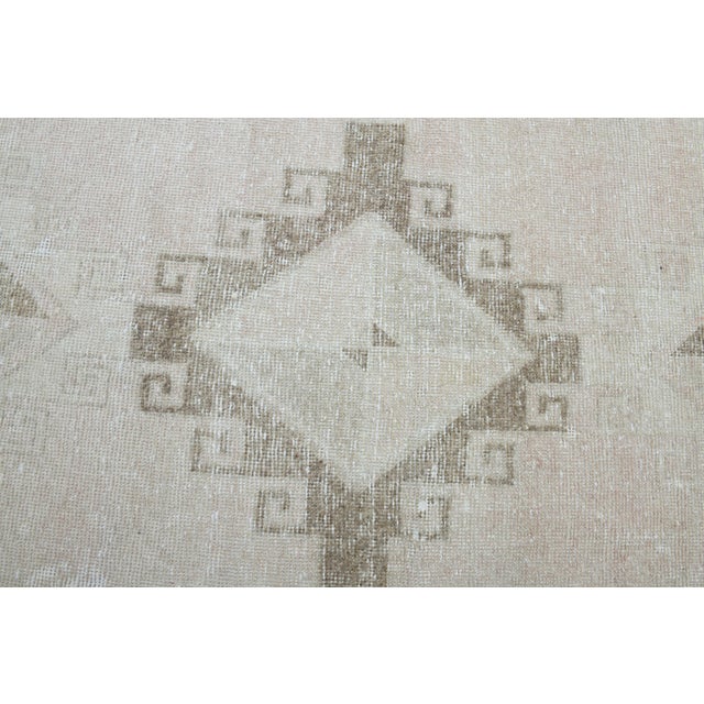 Textile 1970s Vintage Handmade Wool Cotton Turkish Beige Area Rug For Sale - Image 7 of 11