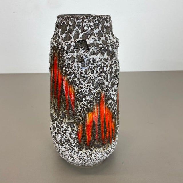 Zig Zag Lora Fat Lava Vase from Scheurich, Germany, 1970s | Chairish