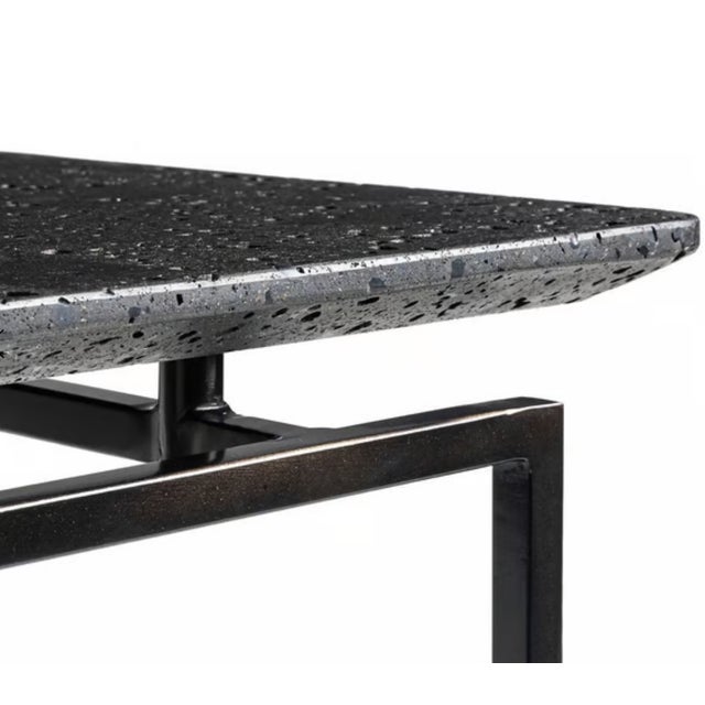 Contemporary Oréko Rectangular Lava Stone and Metal Console Table by AM.PM, 2010s For Sale - Image 3 of 6