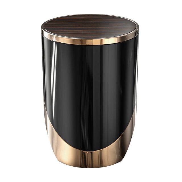 "Arcadia" Side Table With Bronze and Stainless Steel, Handmade For Sale - Image 4 of 6