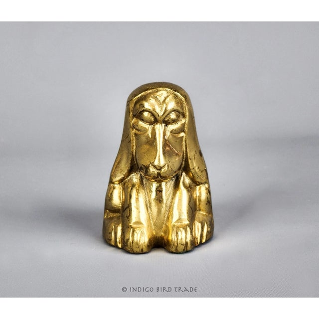 Vintage Brass Gold Dog Puppy Figurine This lovely dog figurine is made from solid brass. Nice petite size. It shows wear...