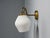 Swedish Modern, Double Wall Sconce, Brass, Glass, Sweden, 1980s For Sale - Image 4 of 8