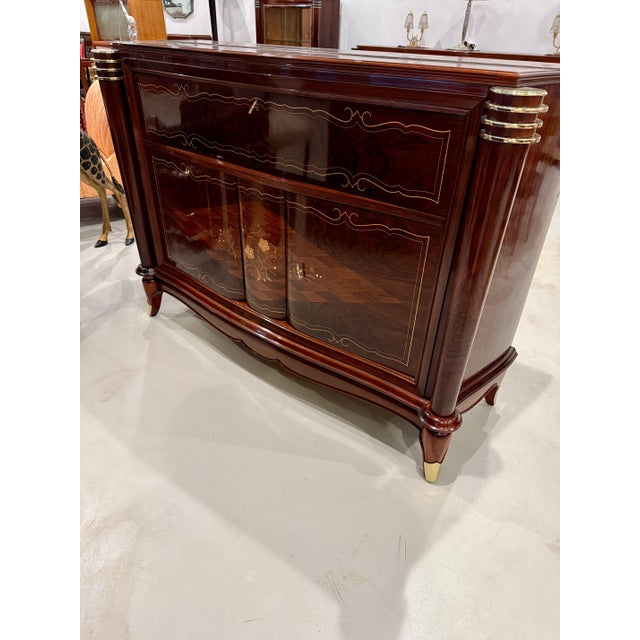 Wood French Art Deco Dry Bar by Jules Leleu For Sale - Image 7 of 13