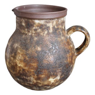 Large Vintage French Stoneware Decorative Pitcher by Alexandre Kostanda, 1960s For Sale
