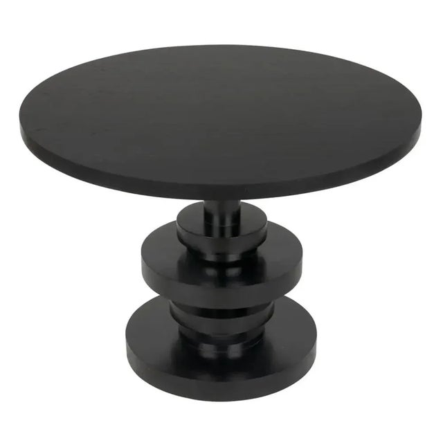 Mid-Century Modern NOIR Corum Round Table, Hand Rubbed Black For Sale - Image 3 of 6