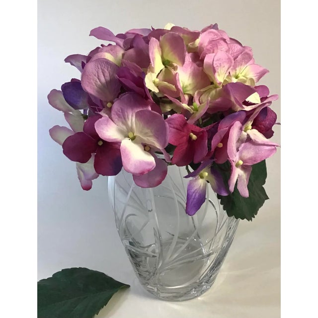 Transparent 1990’s Cut Glass Large Urn Vase For Sale - Image 8 of 13