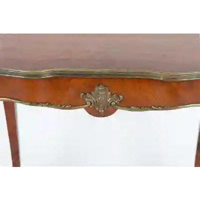 Late 19th Century Antique Late 19th Century Louis Xv Style French Kingwood Marquetry Salon Table For Sale - Image 5 of 7