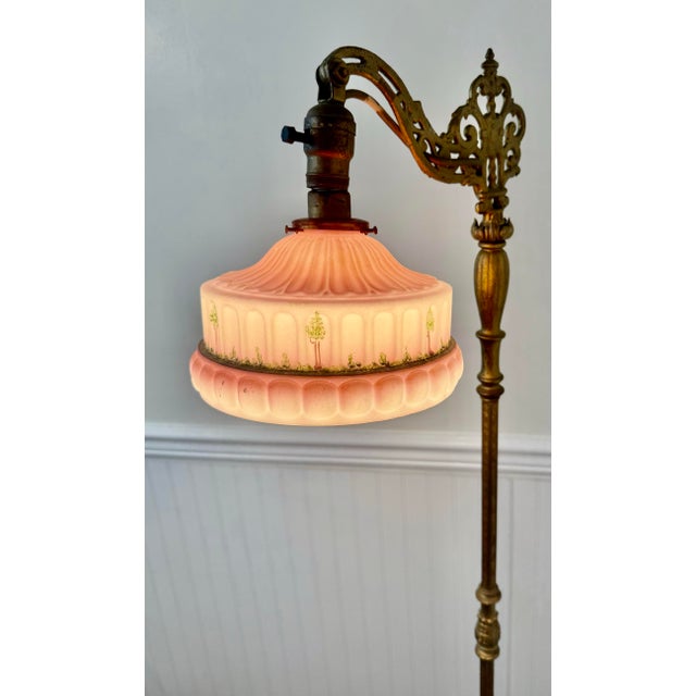 1920s Spanish Revival Brass and Marble Bridge Lamp For Sale - Image 12 of 12