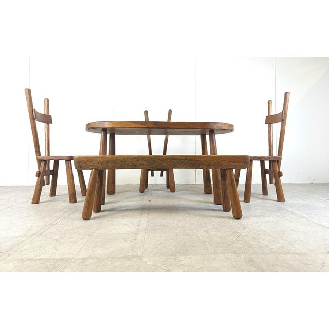 Vintage Brutalist Dining Set, 1960s, Set of 5 For Sale - Image 6 of 11